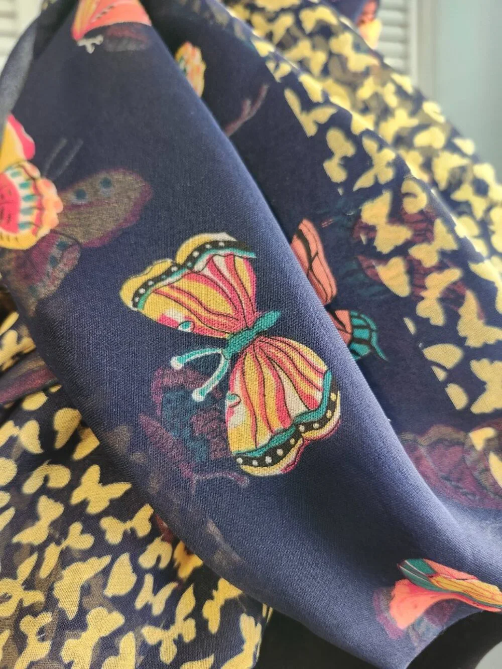 Butterfly Scarf Navy Blue 60 x 46